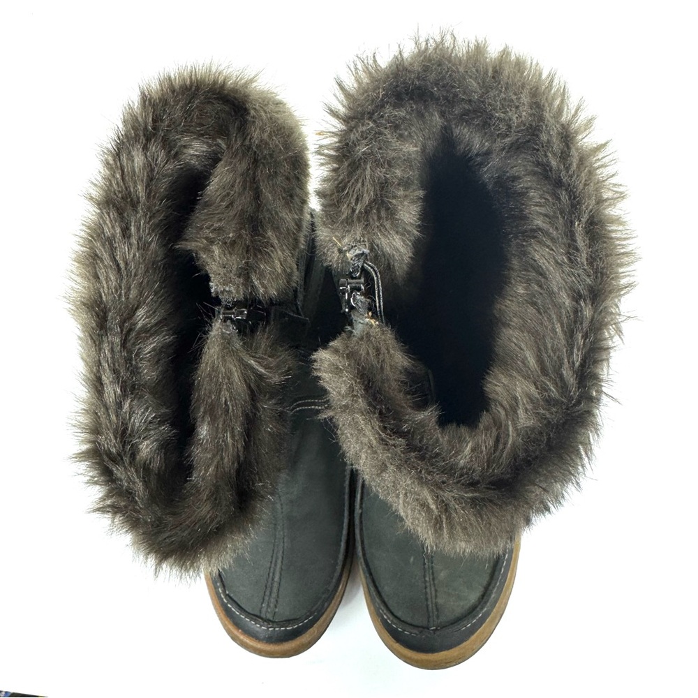Merrell Decora Chant Waterproof Leather Winter Boots - black w fur - Sz 6 - Picture 5 of 17